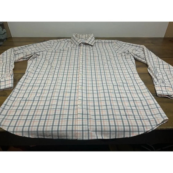 Mizzen + Main Mens Leeward Shirt XXL Trim Fit Check Stretch Long Sleeve - Picture 5 of 11